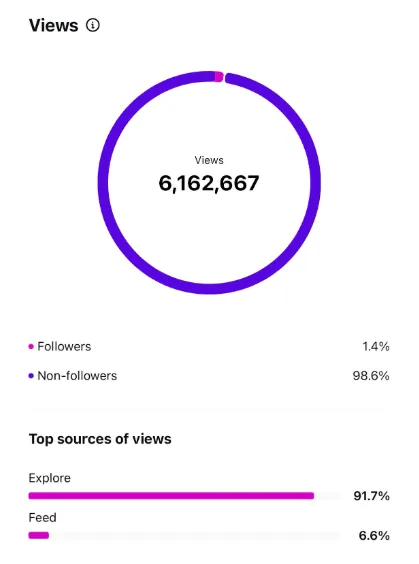 Instagram follower growth results for a Contelp client (result 4)