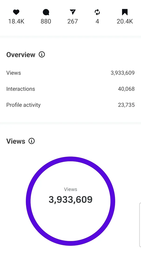 Instagram follower growth results for a Contelp client (result 8)