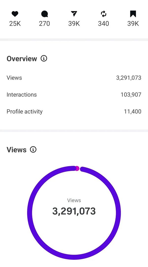 Instagram follower growth results for a Contelp client (result 12)