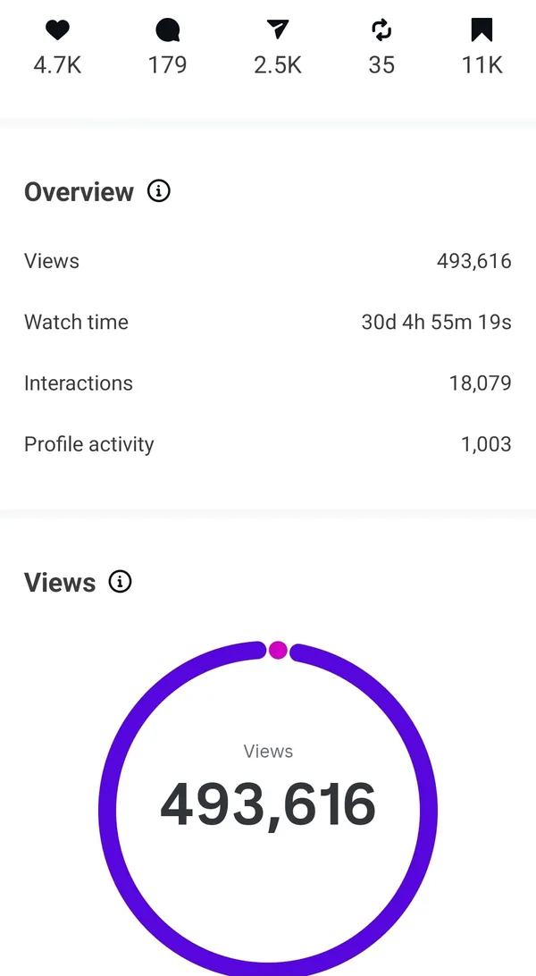 Instagram insights showing client account reach growth (result 29)
