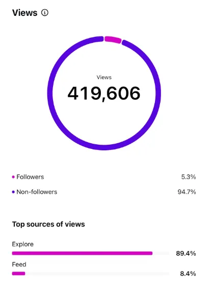 Client Instagram analytics after social media management (result 31)